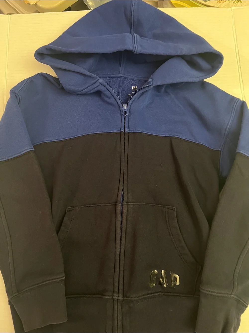 GAP Two-Tone Blue and Black Kids Heavy Zip Hoodie